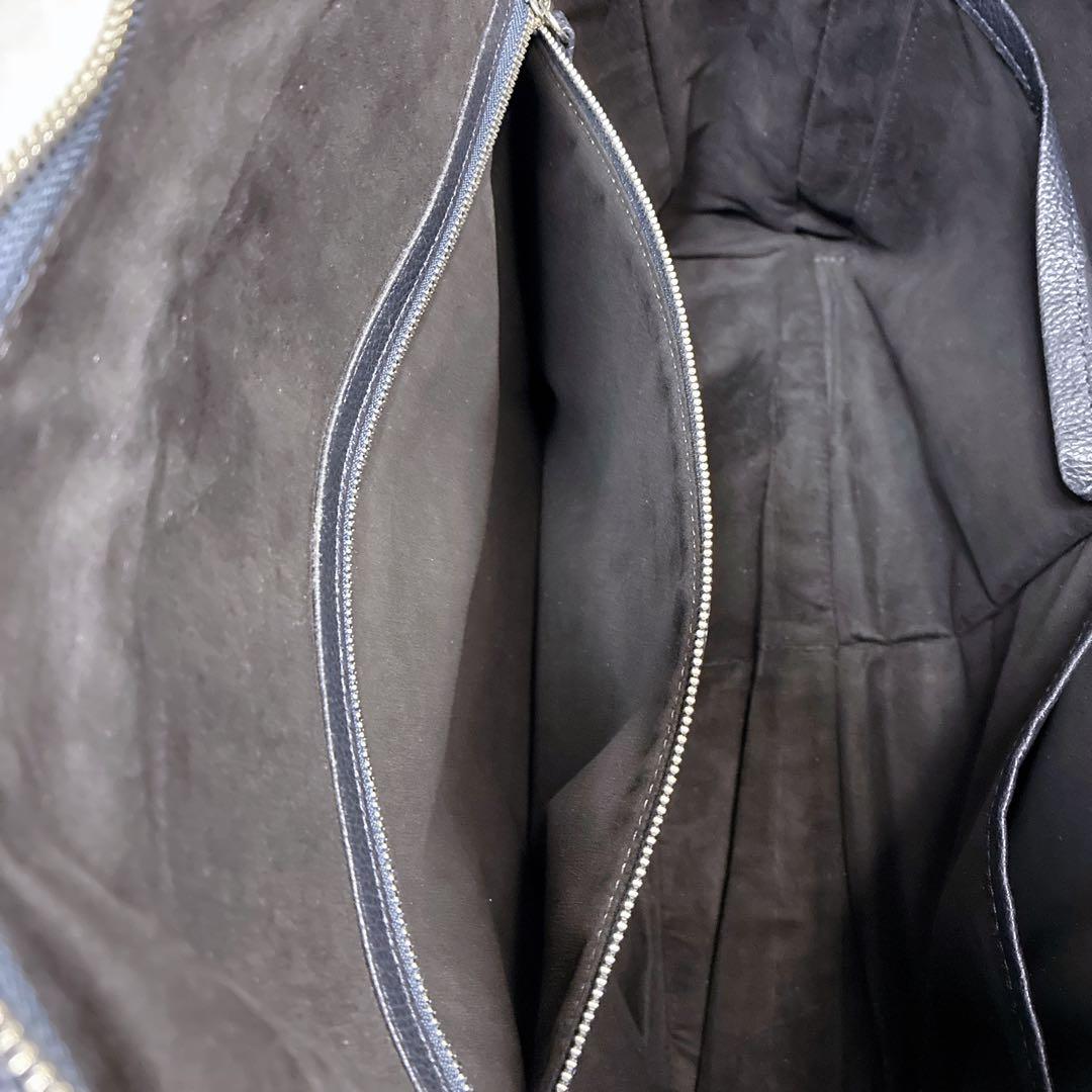 バーニーズニューヨーク ビジネスバッグ 2way レザー A4 ネイビー　シボ革