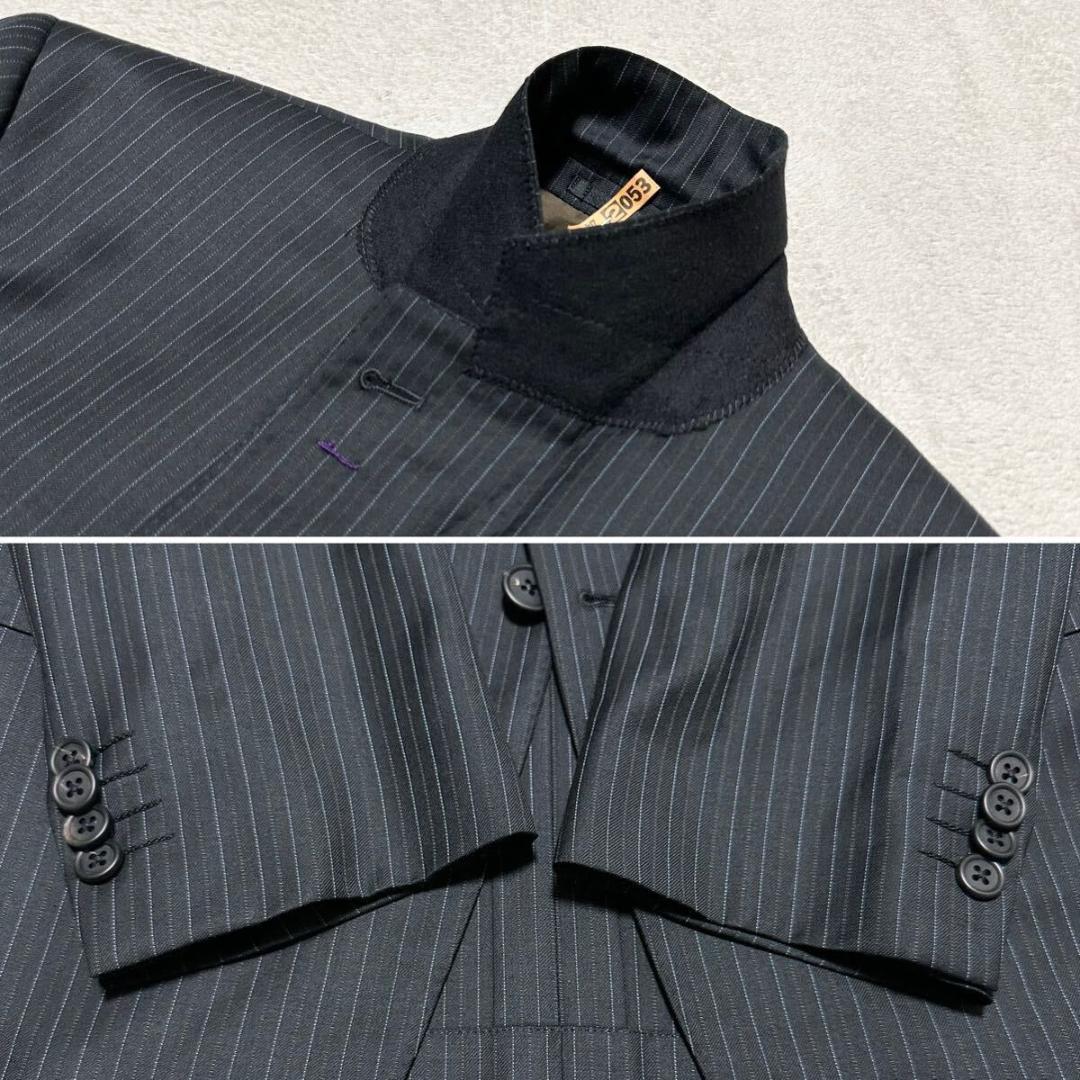 極美品 ポールスミス デルフィノ Super120’s 黒系 スーツ M 109