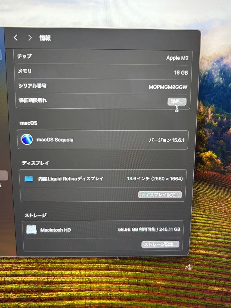 MacBook本体 MacBook Air m2 16GB 256GB