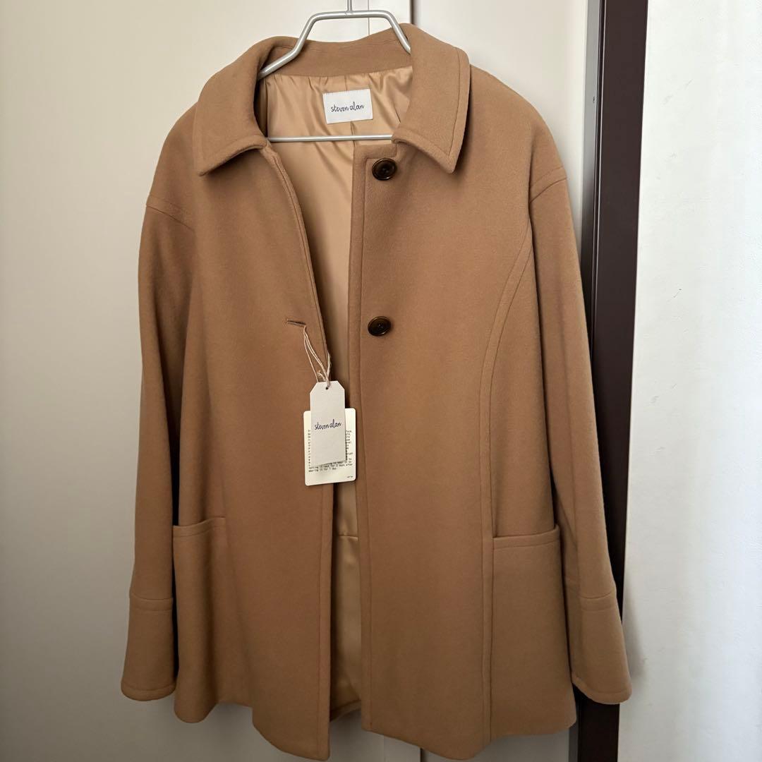 未使用 steven alanドルマンスリーブハーフコート ベージュ36