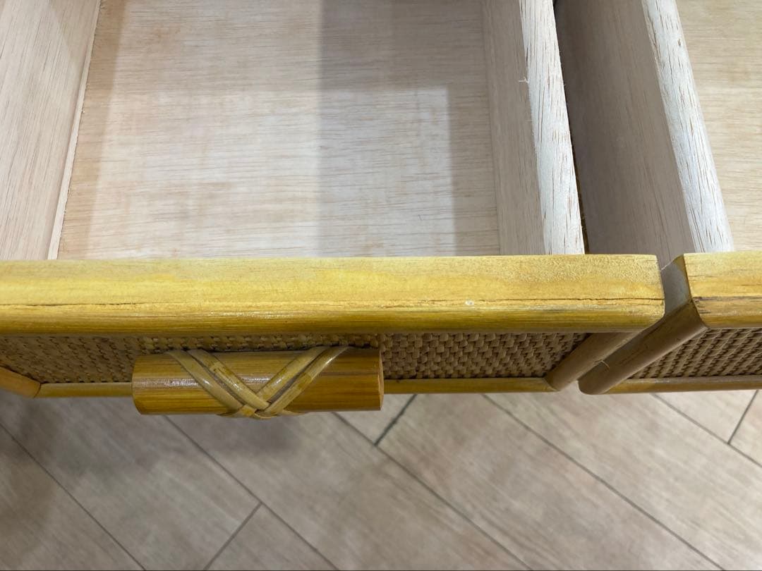 ラタン籐チェスト 家具 5段 タンス　レトロ アンティーク