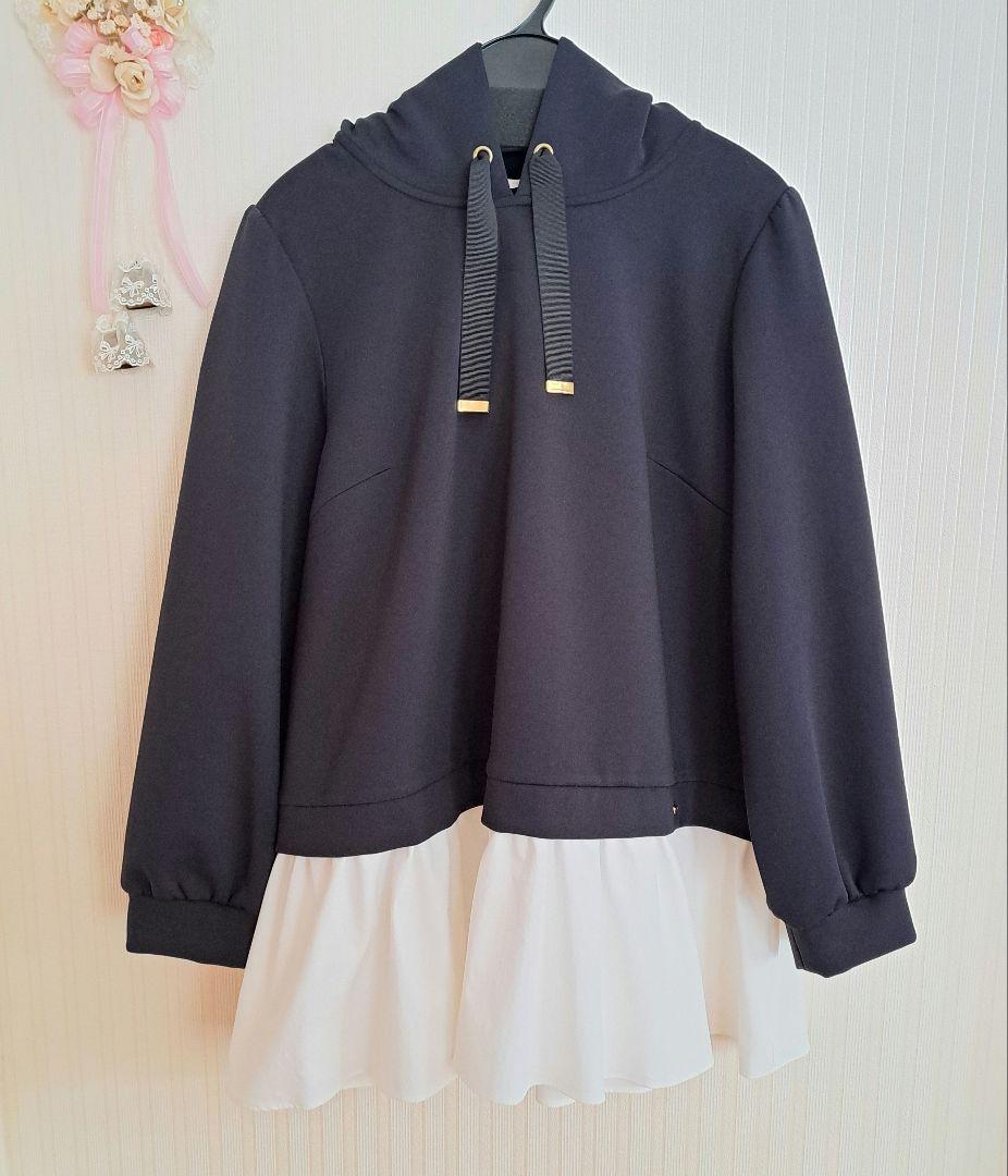 極美品 フリルレイヤードパーカー ローズティアラ 大きいサイズ46