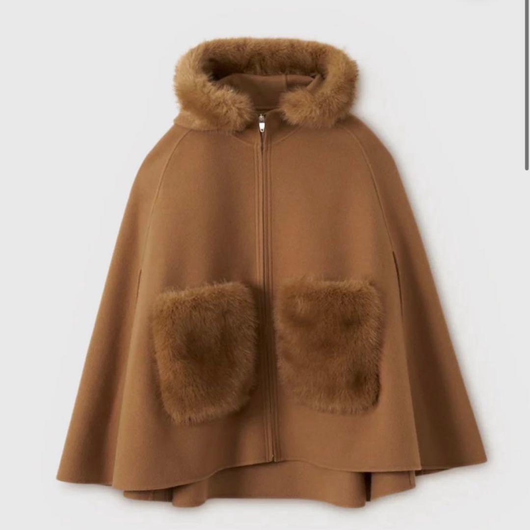 eimy istoire ファーポケットスカラップマントコート