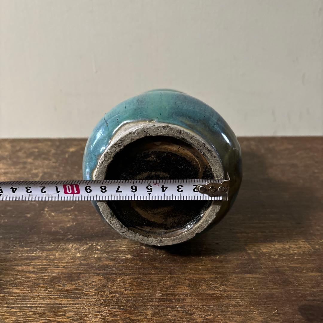 琉球　ユシビン 緑釉瓢形瓶　やちむん.壺屋焼.柳宗悦.民藝.アンティーク.李朝