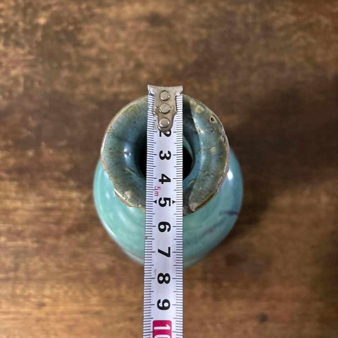 琉球　ユシビン 緑釉瓢形瓶　やちむん.壺屋焼.柳宗悦.民藝.アンティーク.李朝