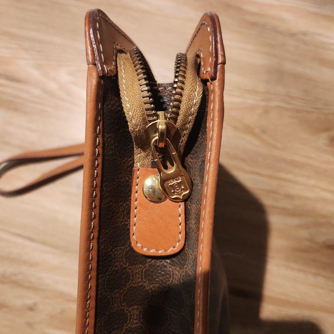 CELINE セリーヌ クラッチバック マカダムオールドセリーヌ ブラウン