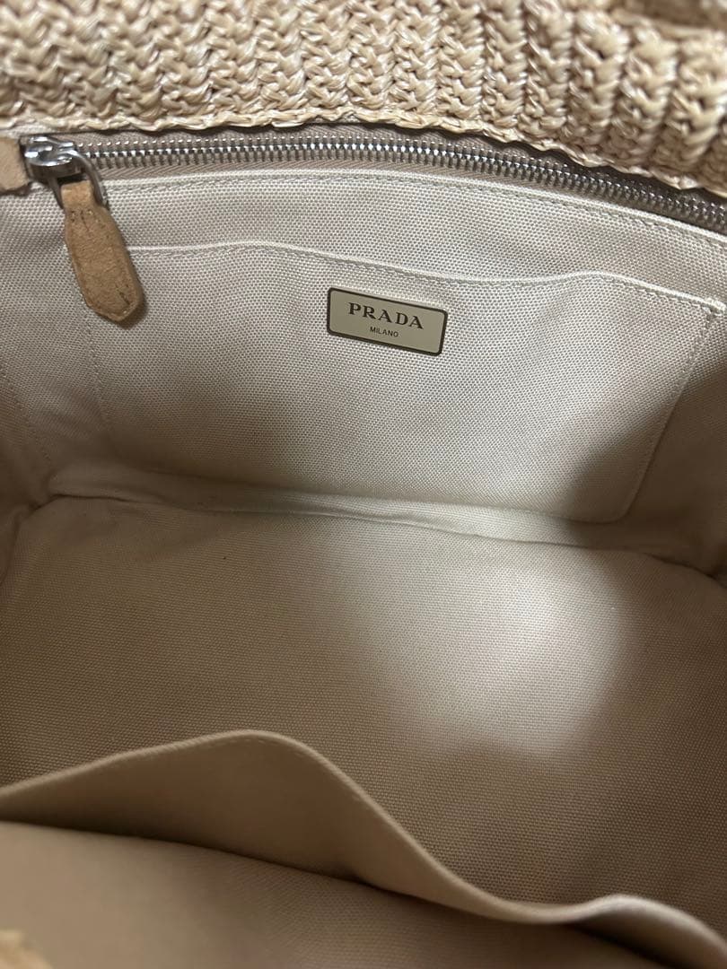 【PRADA】プラダカゴバッグ・ショルダー&タッセル付・プラダくまキーホルダー付