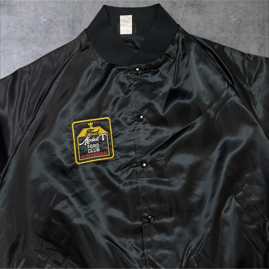 90s USA製 Ford スタジャン 刺繍デザイン ブラック ヴィンテージ