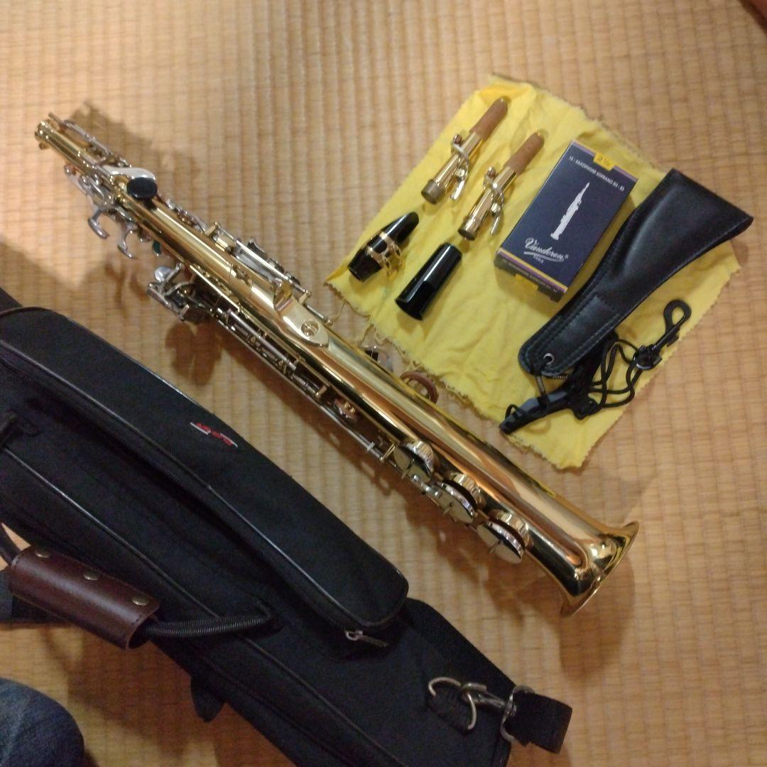 【このセットで演奏可能です】ソプラノサックス本体と付属品