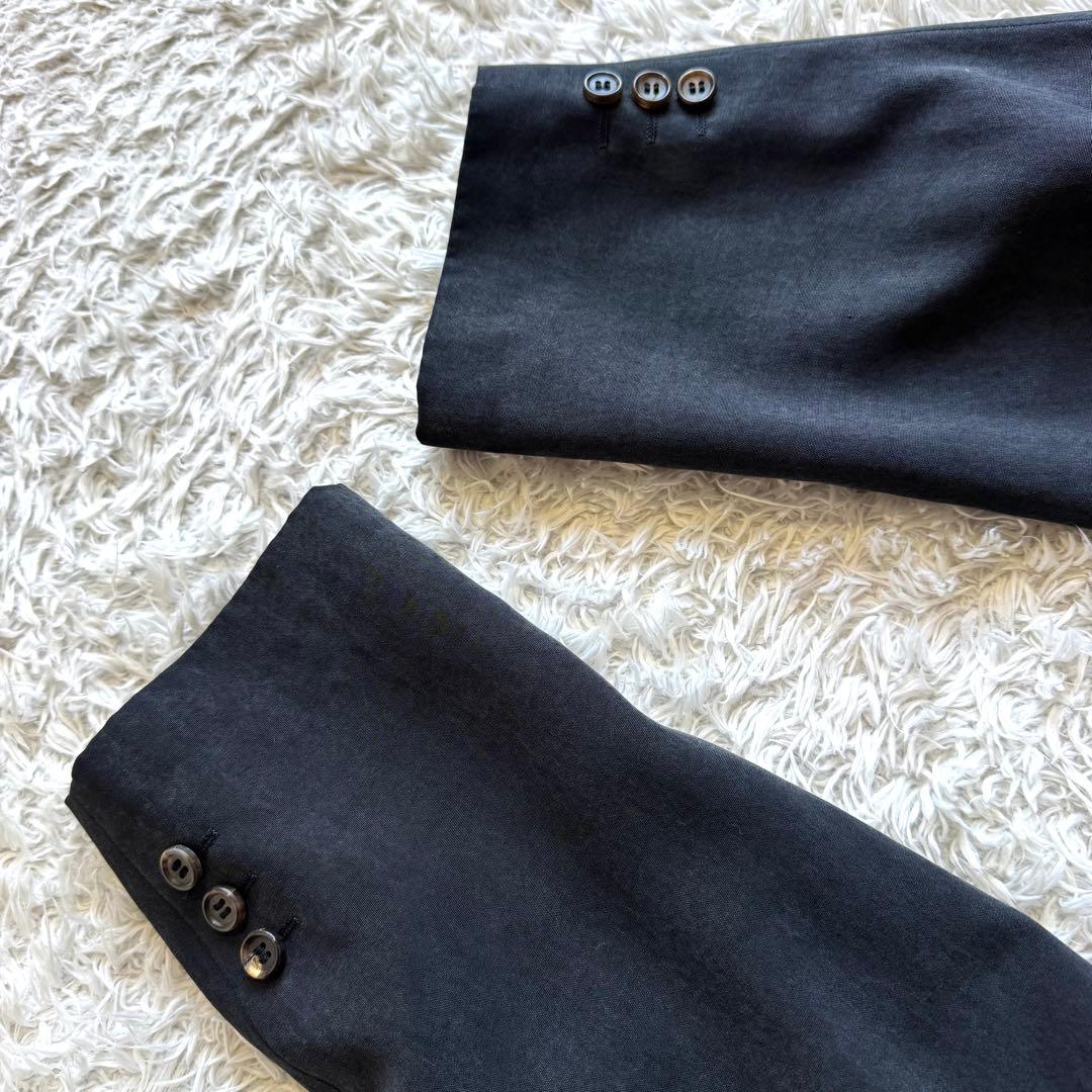 美品　パパス　テーラードジャケット　シルク100％　黒　ブラック　BLACK M