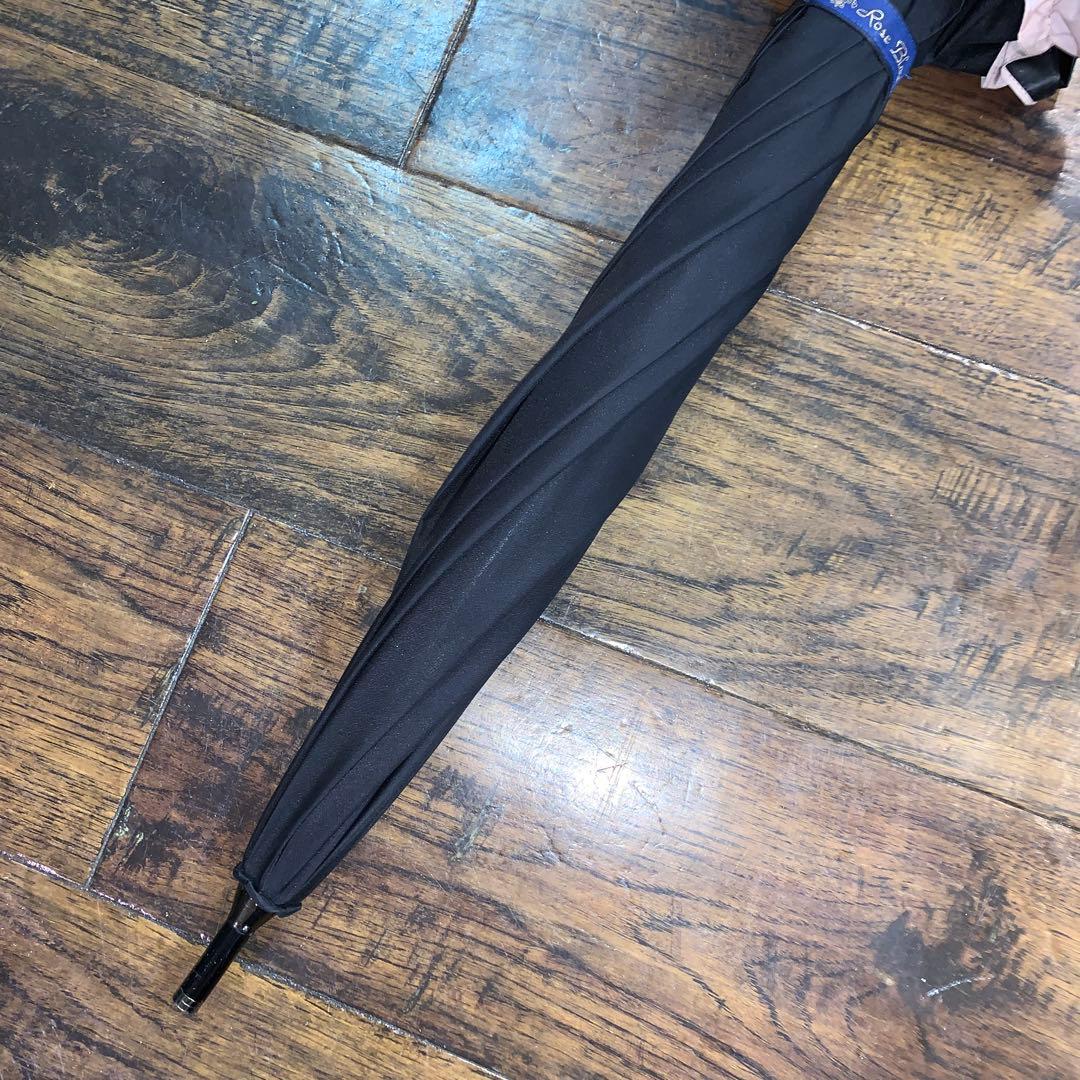 芦屋ロサブラン 日傘 フリル ピンク×ブラック Rose Blanc