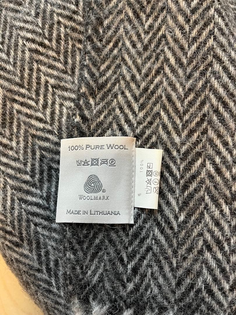 【美品】Silkeborg 100%ウール ブランケット 130x200