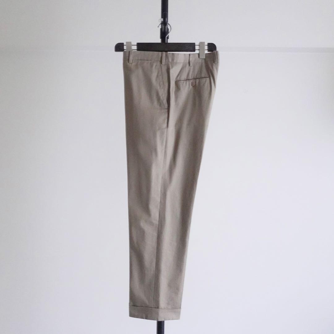 【イタリア製】Brioni コットンギャバジン　カーキ　トラウザーズ