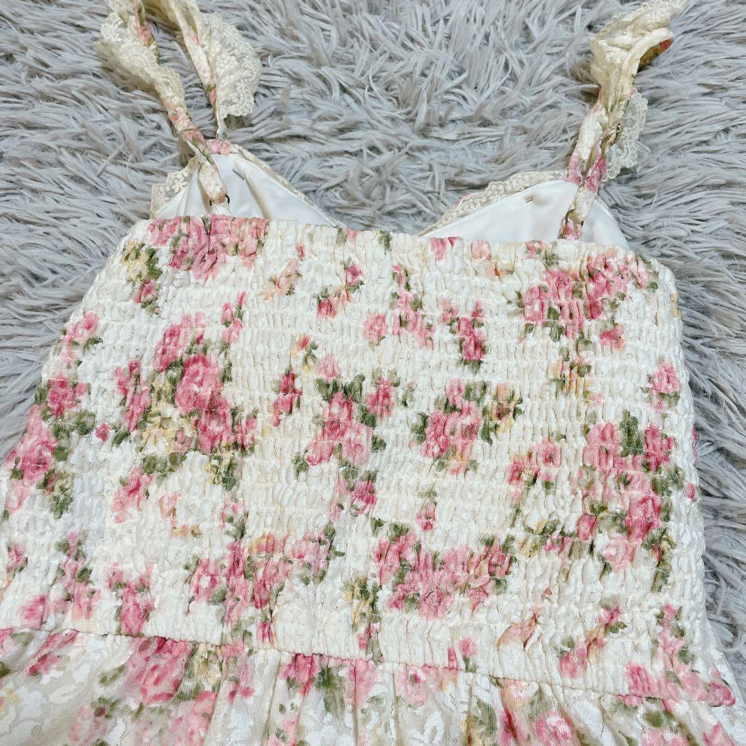 LIZ LISA リズリサ 花柄 レース チュニック ワンピース リボン 美品