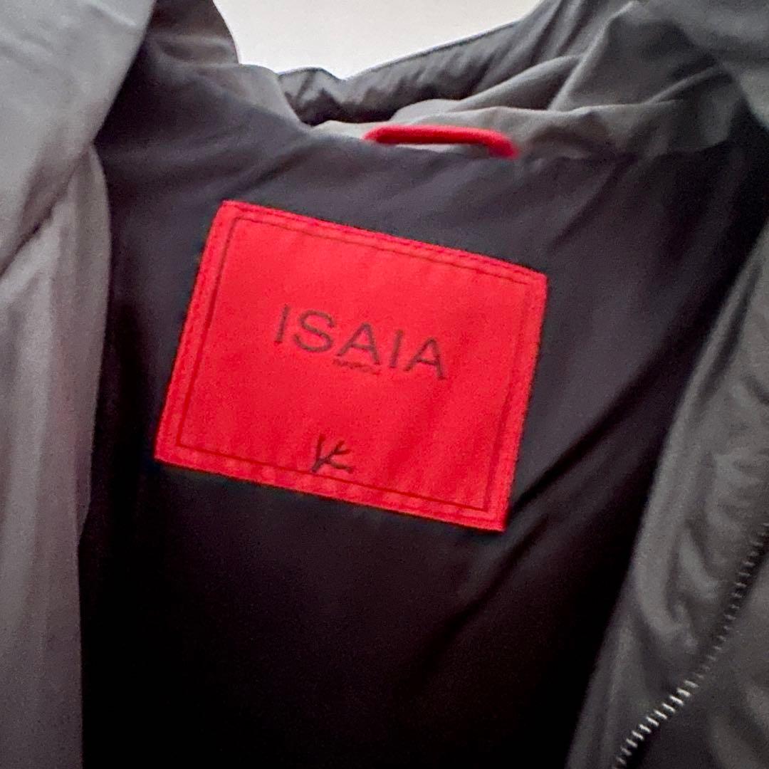 ISAIA フード付きグレー ダウンジャケット
