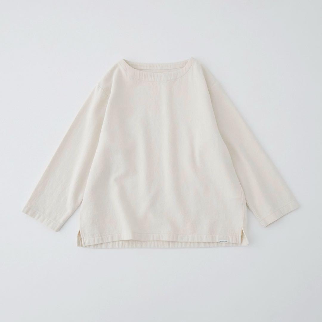 UpcycleLino BASIC ウール混デニム ボートネックプルオーバー