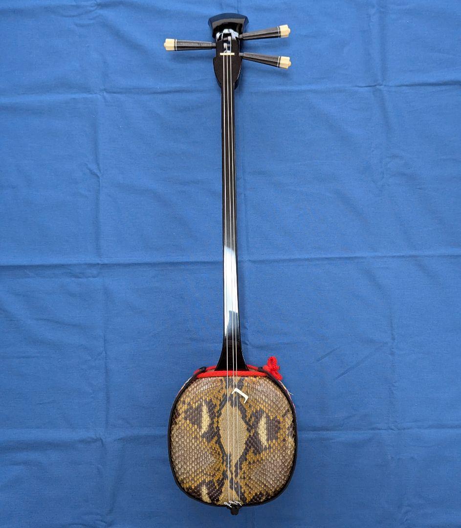 沖縄三線 本蛇皮強化張り 池武当新垣三線店 ハードケース付き 付属品多数