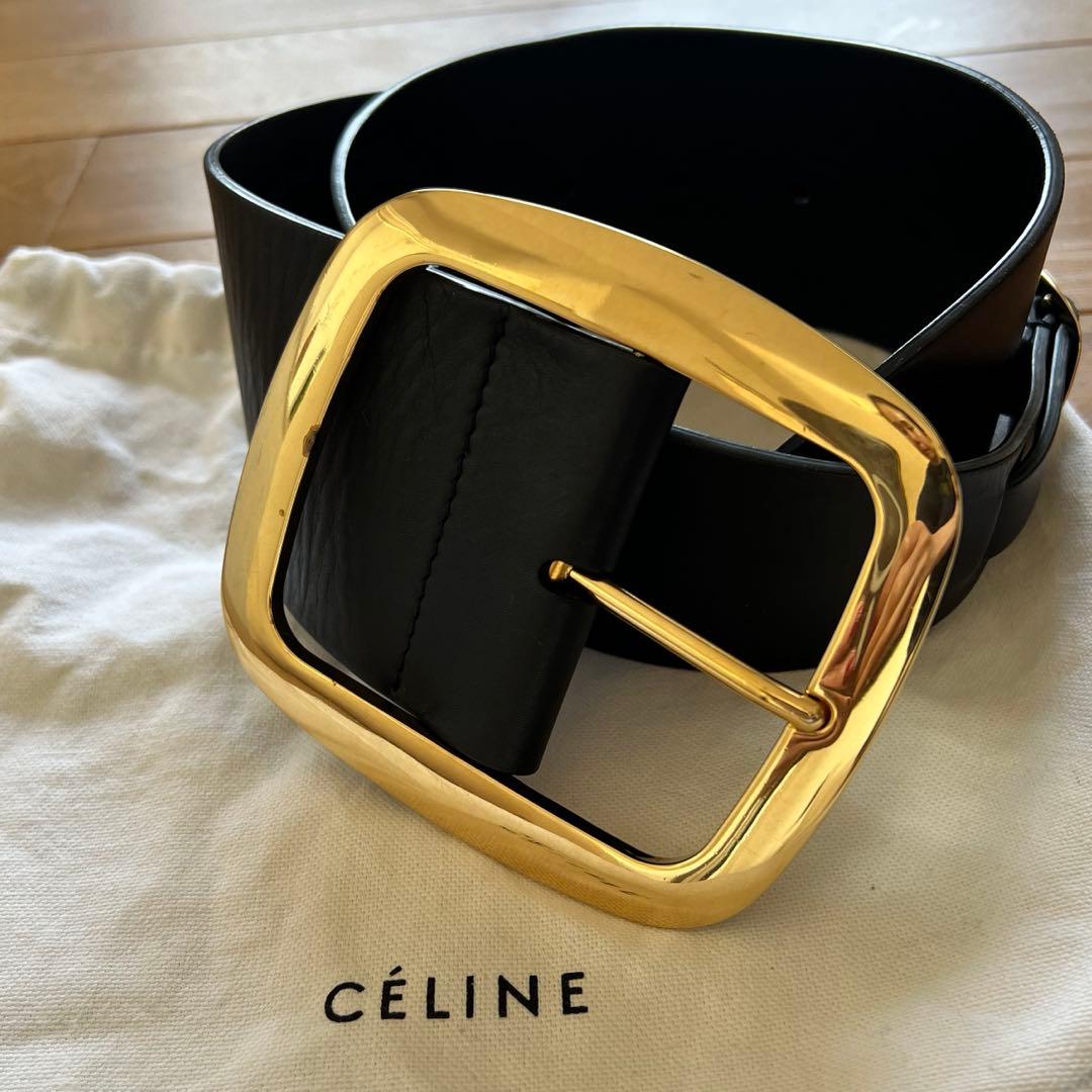 小物 Old CELINE Wide Buckle Large Belt sz.S