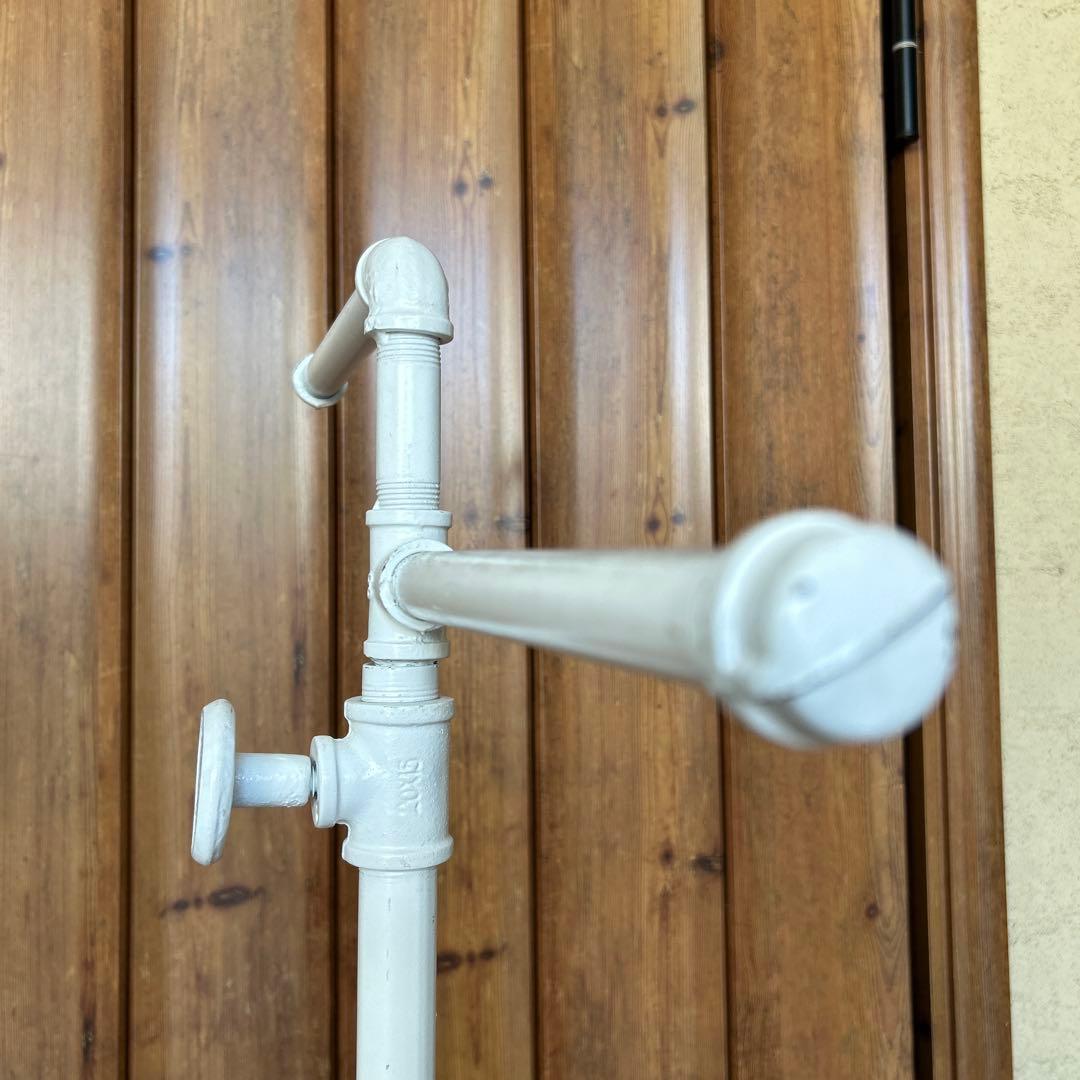 インダストリアル 配管パイプ アイアン ハンガーラック 無骨 シャビー 白