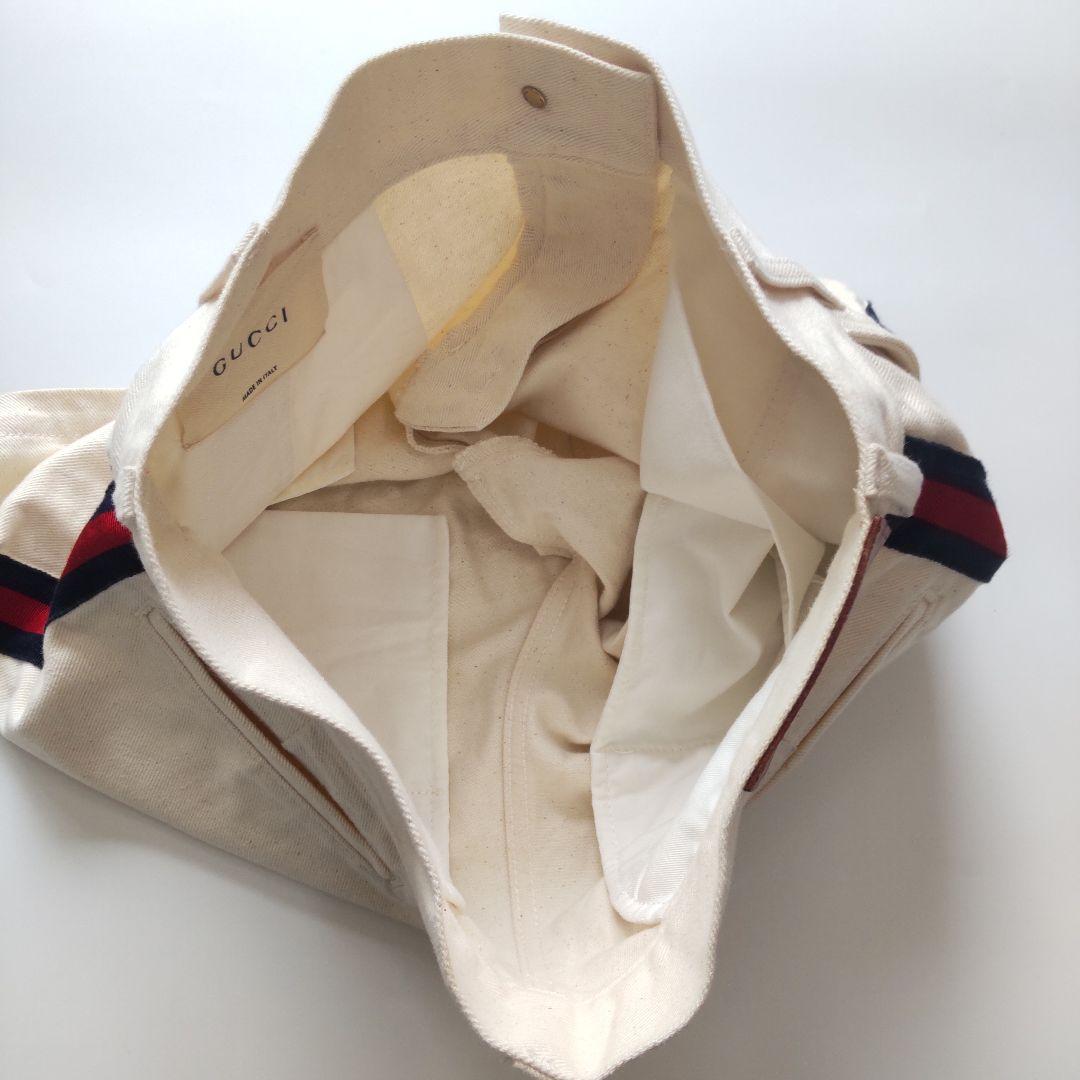 美品 グッチ ホワイトデニム ショートパンツ シェリーライン レザーパッチ 24