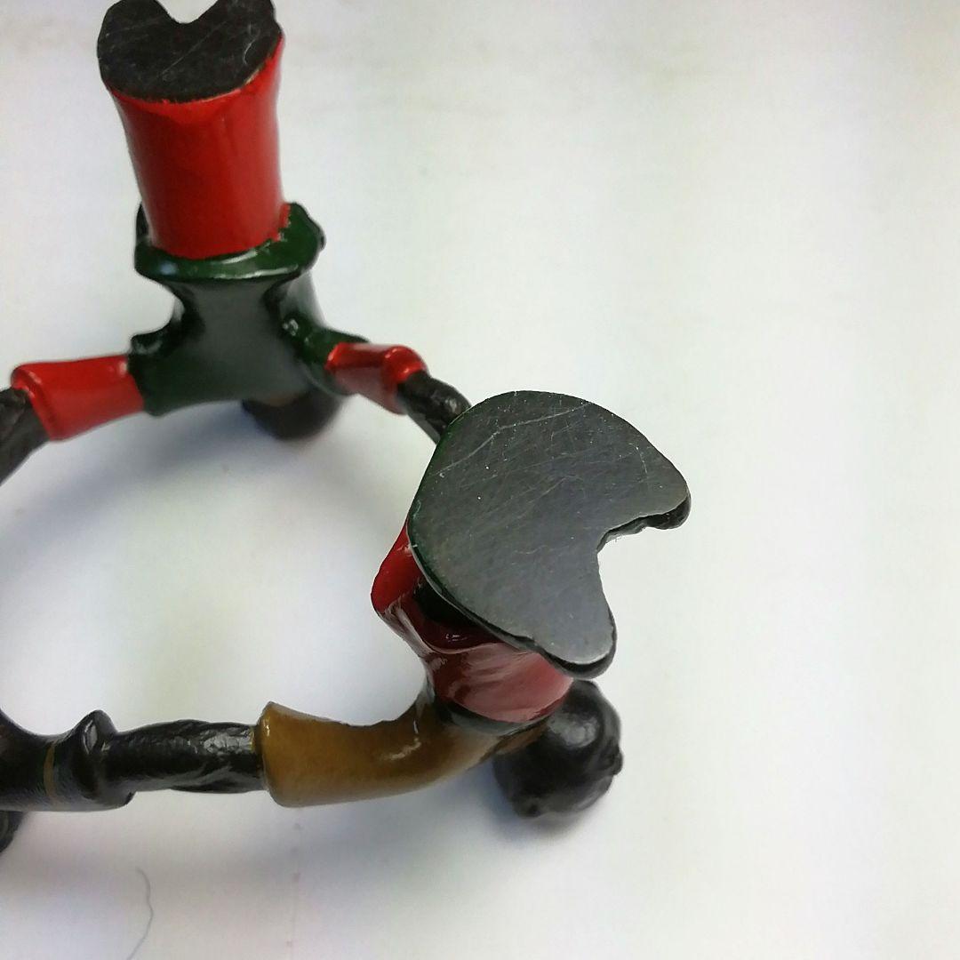 Ｓ７８７　蓋置　　『色絵　三ツ人形蓋置』『鋳物師　金森彦兵衛』　共箱　茶道具