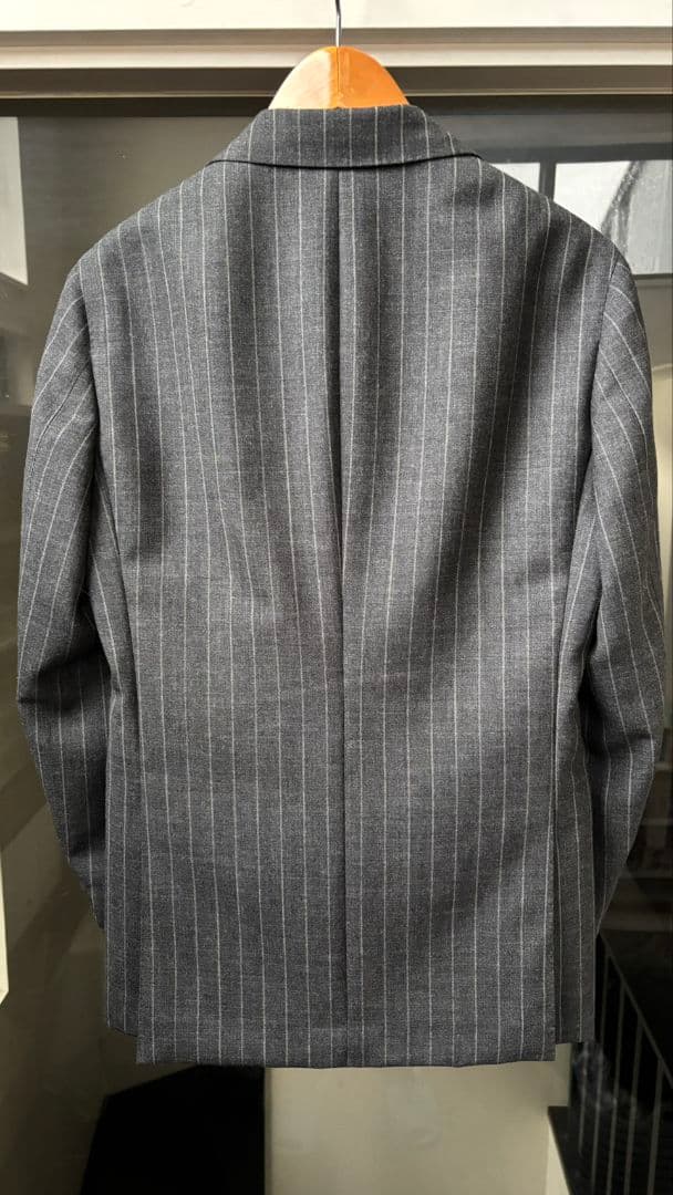 【美品】ビームスエフ Savile Clifford グレー ストライプスーツ