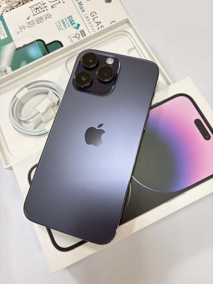 美品iPhone 14 promax ディープパープル 本体