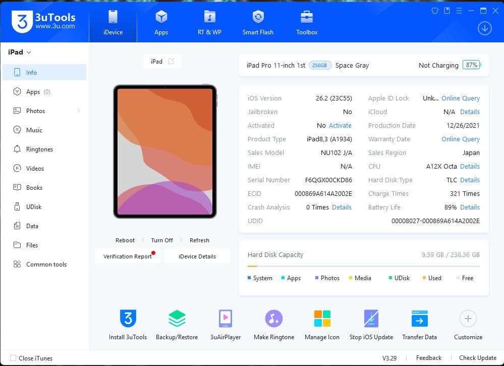 AppleiPad 本体　第1世代セルラーモデル256GB ジャンク品