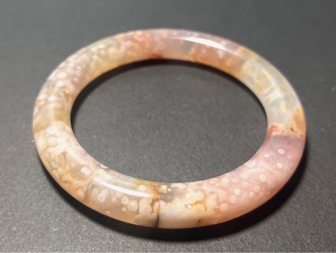 天然　桜メノウバングル　59mm