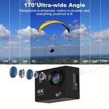 4Kアクションカメラタッチスクリーン170°広角フィッシュアイレンズ32GB