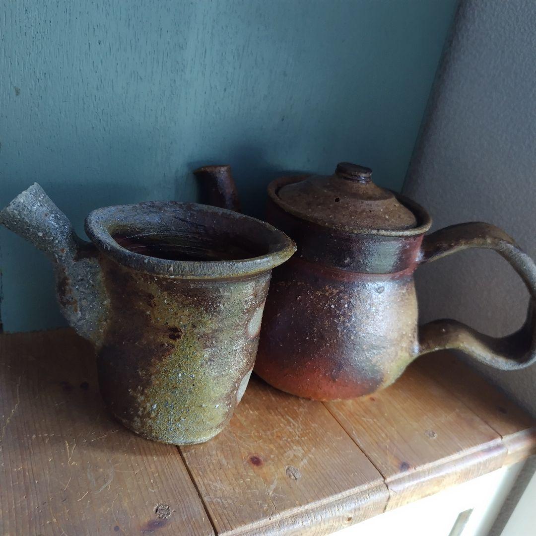 備前焼　ティーポット　珈琲　岡山伝統工芸品　茶器　コーヒー紅茶