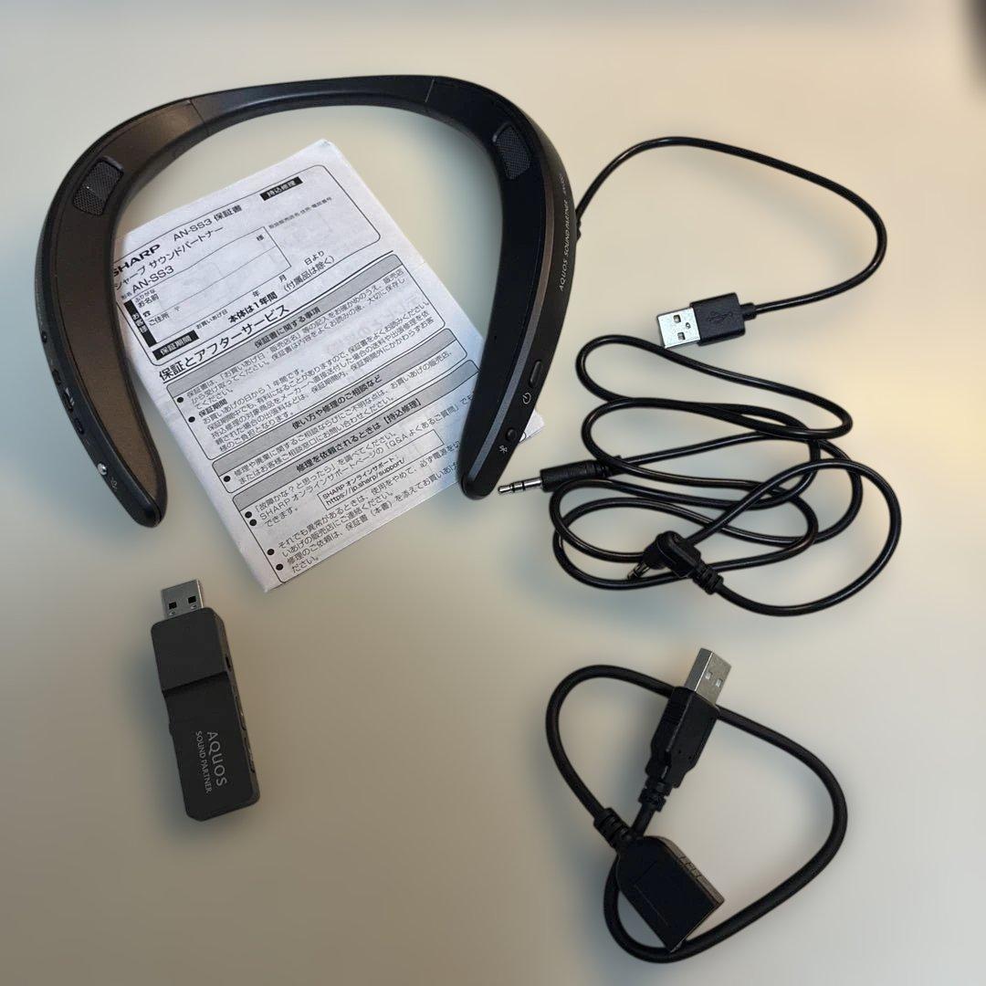 ほぼ未使用　SHARP AQUOS AN-SS3 ネックスピーカー ブラック