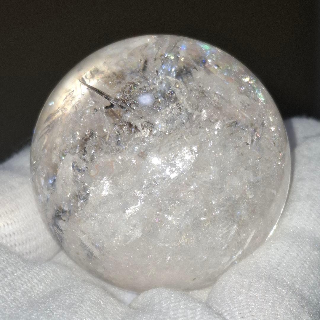 天然石✨️ピンクアゼツライト　スフィア✨️虹ギラギラ台座付き