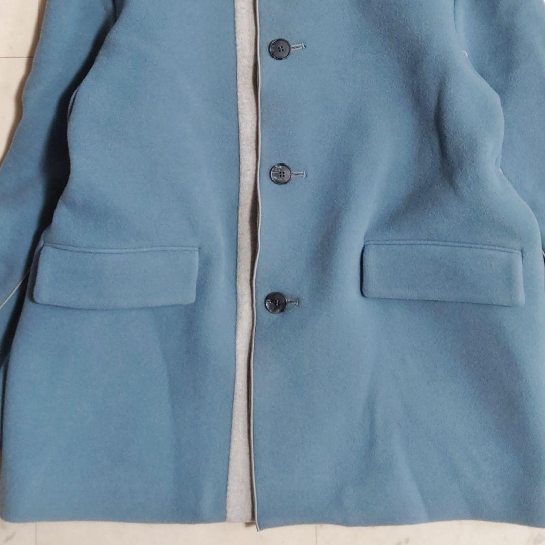 美品♪アメリ ラトーレ バイカラー オーバーサイズ ミディコート サックスブルー