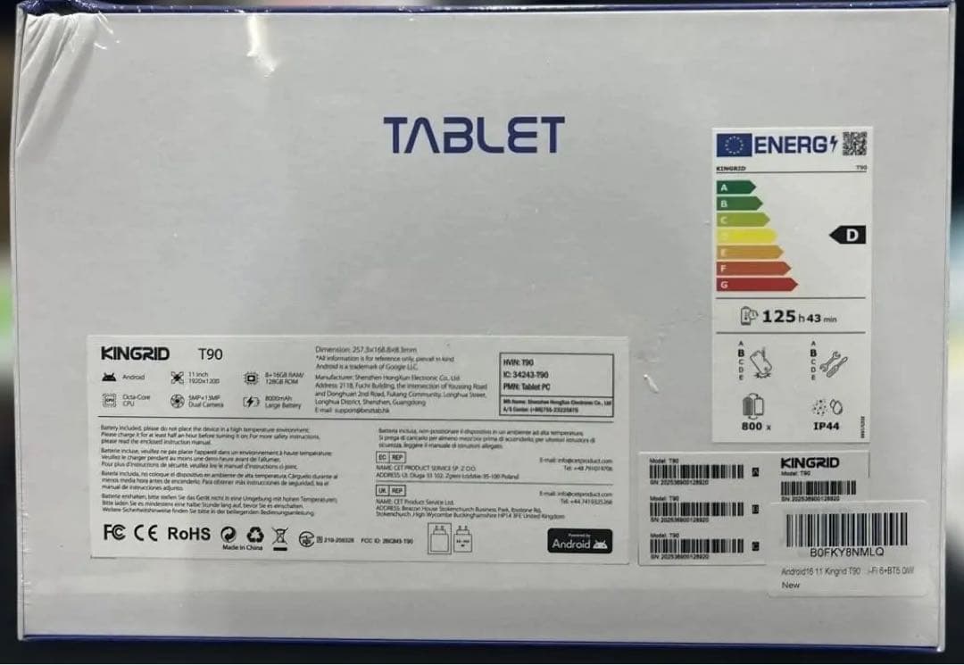 Kingrid T90 アンドロイド16 タブレット