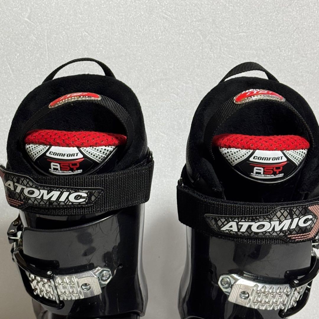 28-28.5cm スキーブーツ黒色ブラックホワイト初心者329mmATOMIC