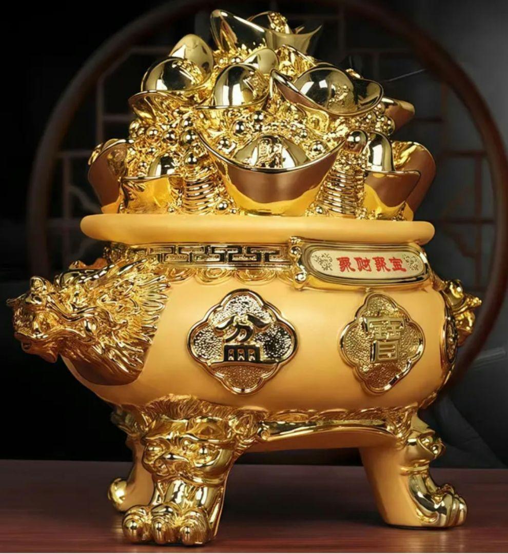 開運絵画　❀限定品❀黄金元宝金爆貯金箱❀