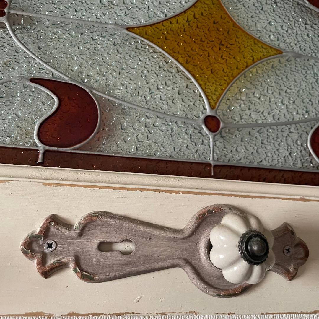 アンティーク風 ステンドグラスフック付きパネル