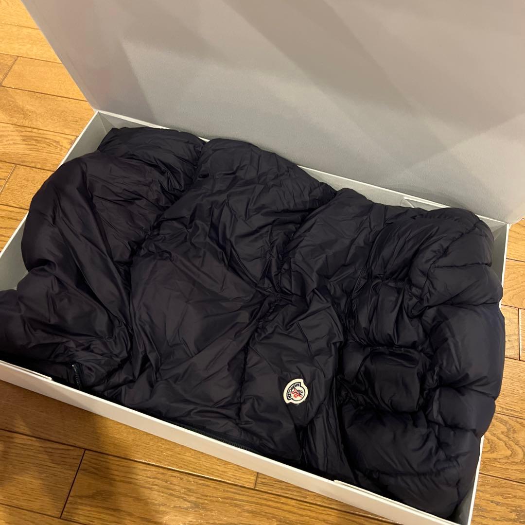 モンクレールダウン　ネイビー　フード付きネイビーおくるみ・ブランケット