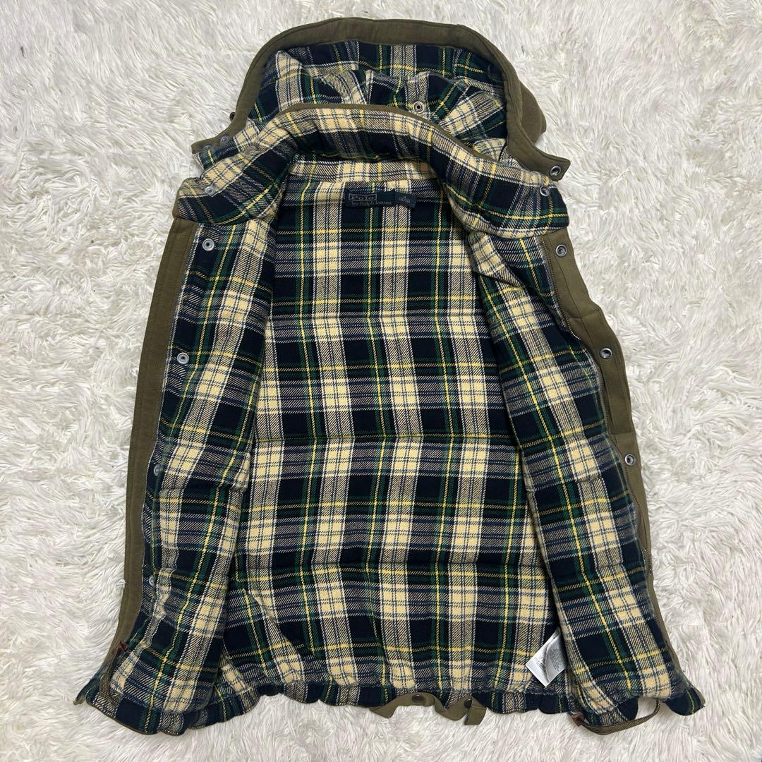 ポロバイラルフローレン　ベスト　レザー　本革　ヨーク　チェック　M