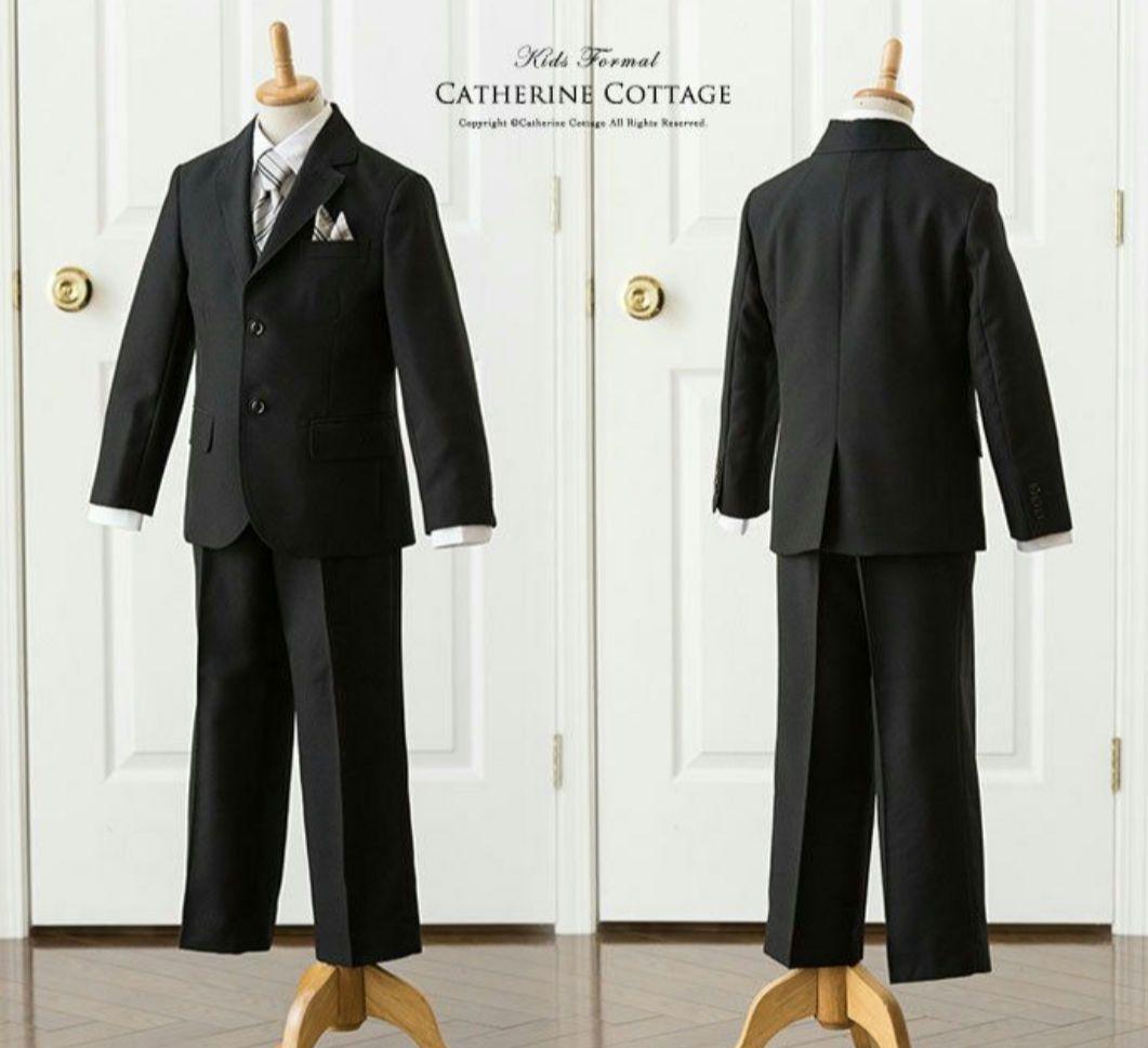 キャサリンコテージ 男の子 140 フォーマル スーツ 卒業式 黒 ★美品★