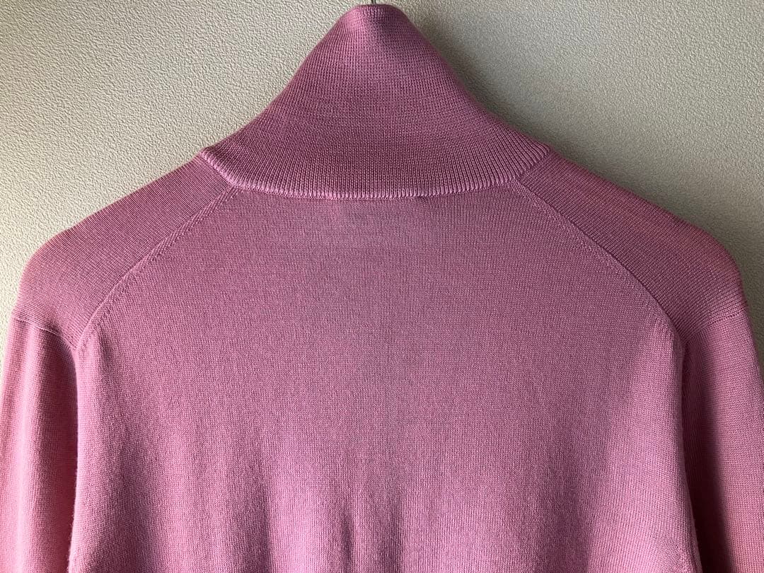 GRAN SASSO メリノウール 12G ハーフジップニット ピンク 52