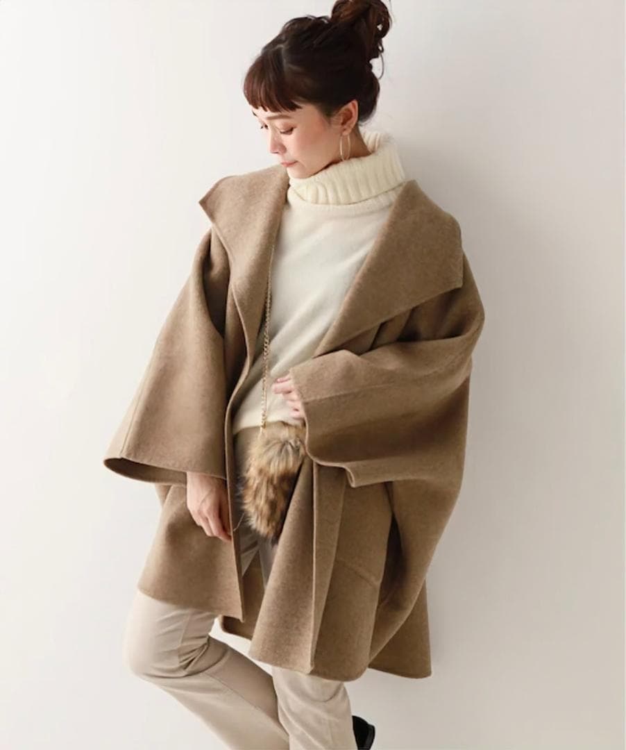 新品 スピック&スパン ダブルリバーマントコート ベージュ 50,600円