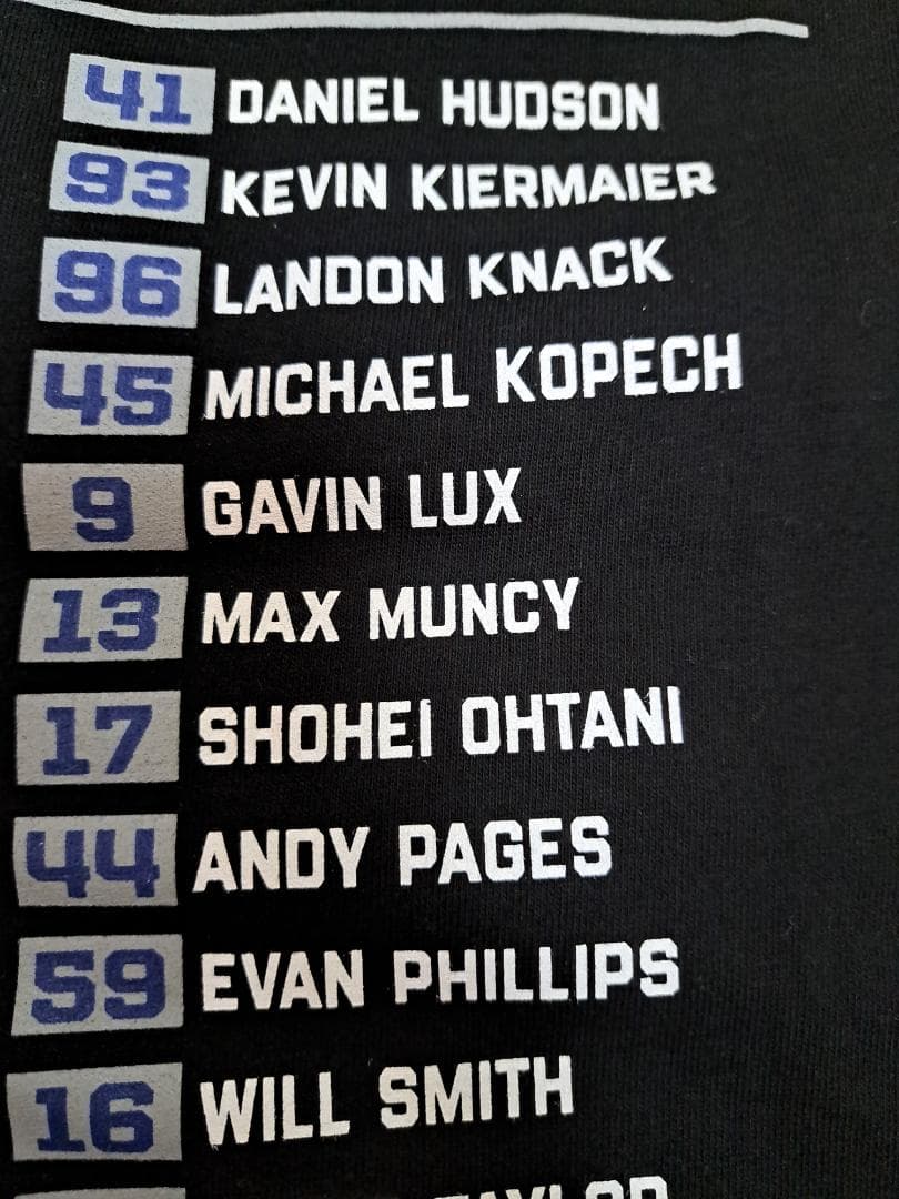 公式特別限定受注生産品ナショナルリーグチャンピオンズ ロスターTシャツブラック