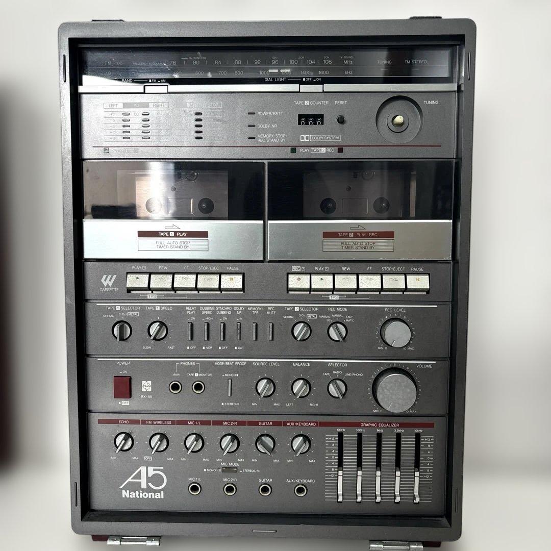 希少品National 大型ダブルカセットステレオシステム（ジャンク品）