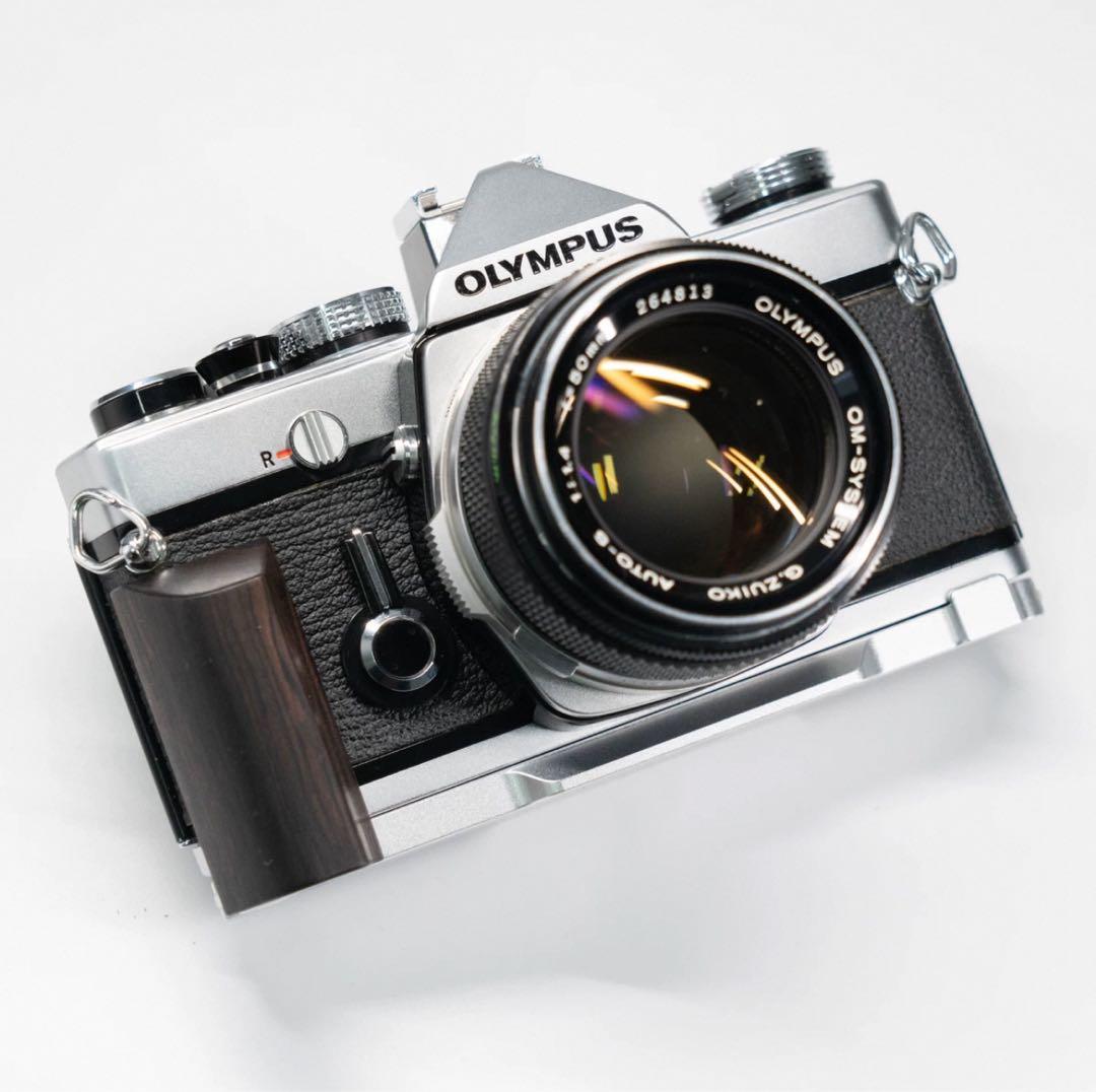 新品 OLYMPUS OM1、2、3用ハンドグリップ （黒檀/アルミニウム)