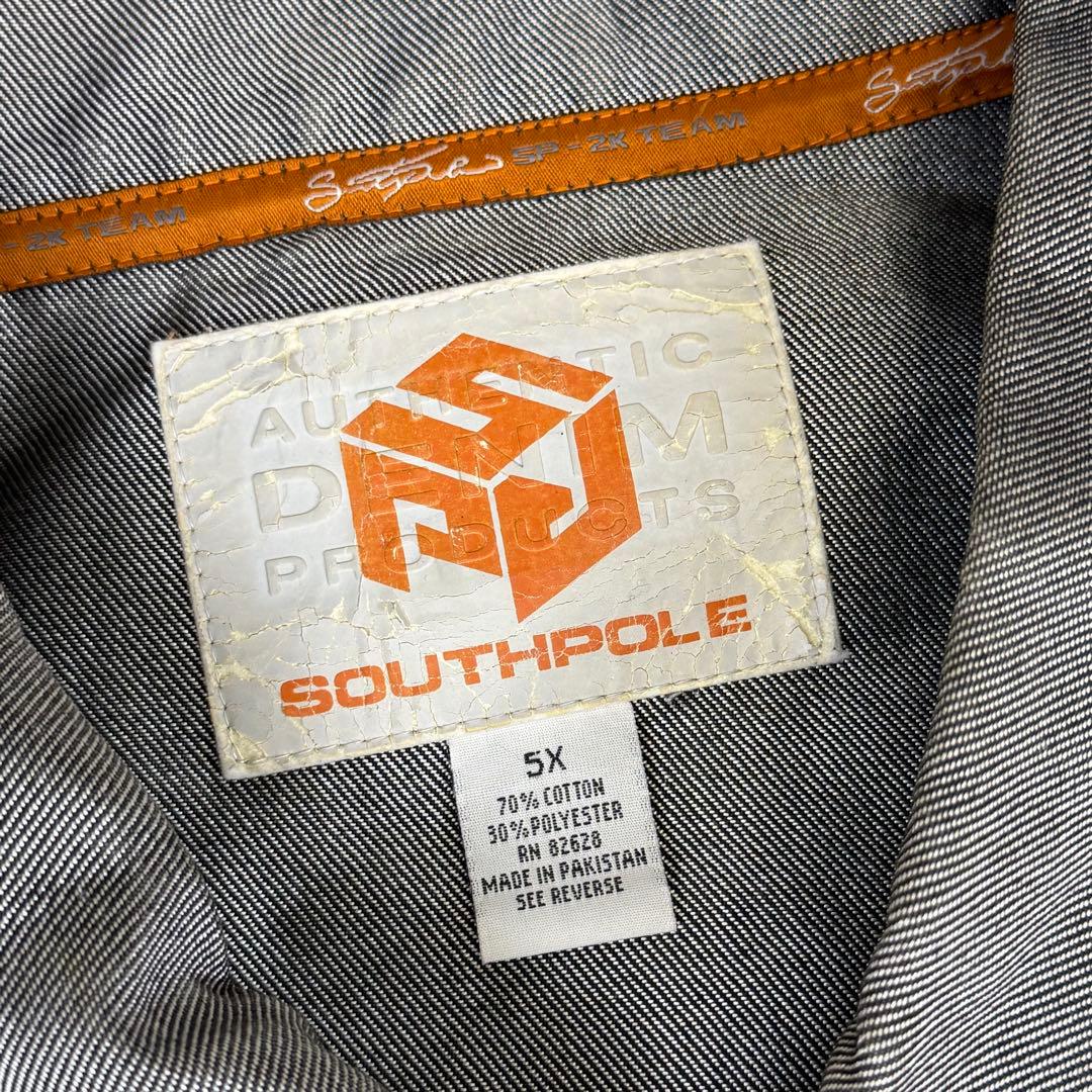 希少 90s SOUTHPOLE オーバーサイズ シルバー デニムジャケット