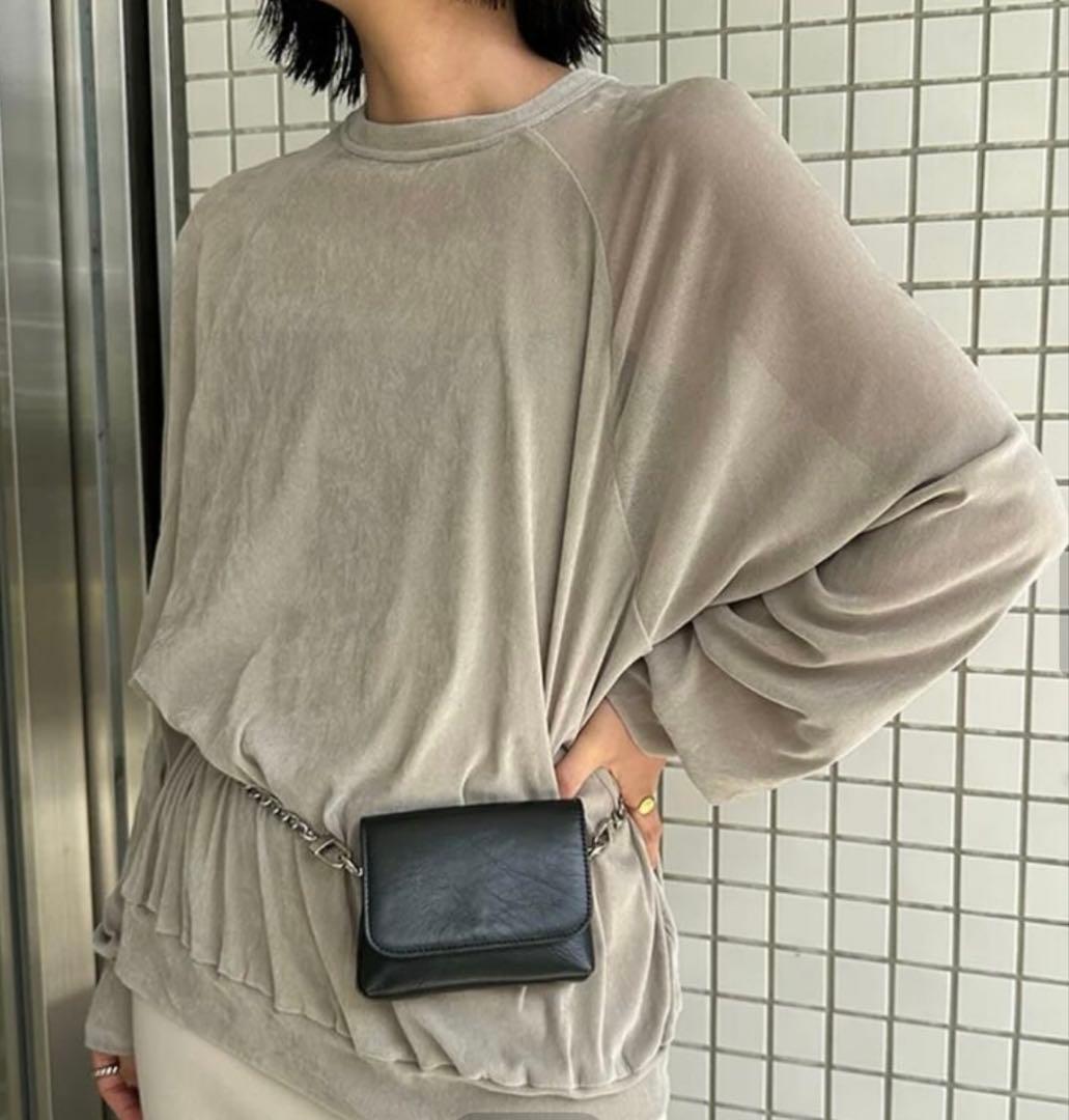 新品タグ付【YENN イエン】フロッキーチュールプルオーバー　ベージュ