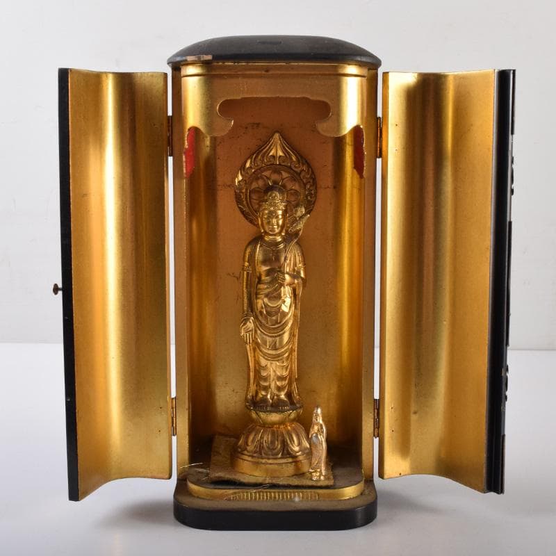 Bd-akioto　観音菩薩像　懐中仏　２体　観音開逗子付　V　7982