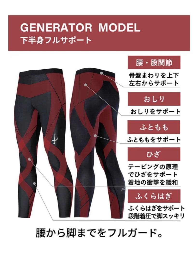 CW-Xクール下半身フルサポート　マラソン球技スポーツタイツ Wacoal